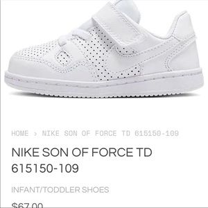 GUC Nike Son of force TD white size 9C